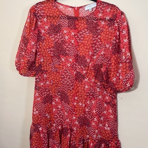 Asos Curve 14 Never Fully Dressed red floral print dress - Picture 7 of 12
